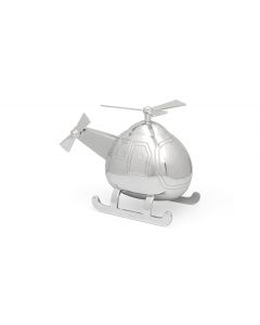 Spaarpot Helikopter zilver kleur