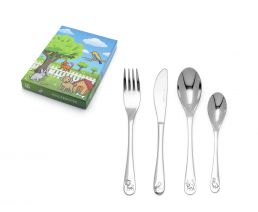 Kindercouvert 4-dlg Huisdieren rvs