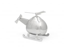 Spaarpot Helikopter zilver kleur