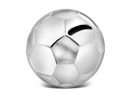 Spaarpot Voetbal 8,5x8,5x8cm zilver kleur